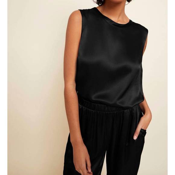 NEW NATION LTD rachel tie back shell tank in black - Picture 1 of 2